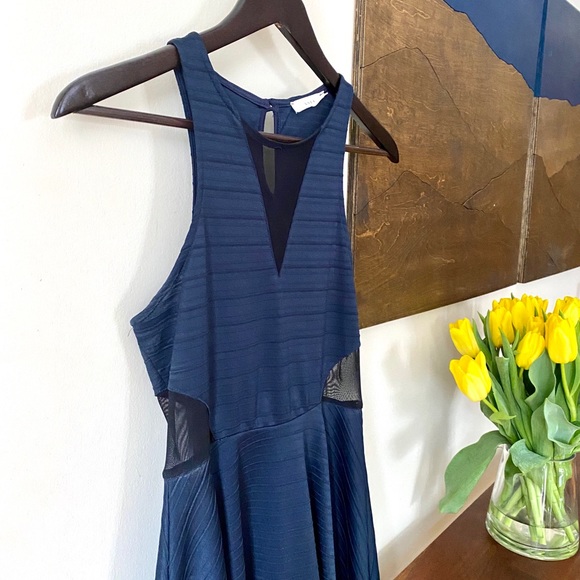 Urban Outfitters Lush Knit Mesh Inset Skater Dress - Picture 2 of 3